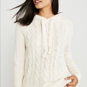 Abercrombie and Fitch Soft Cable Knit Hooded Sweater